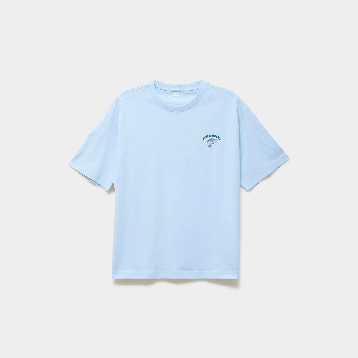T-shirt manches courtes coton bleu clair homme