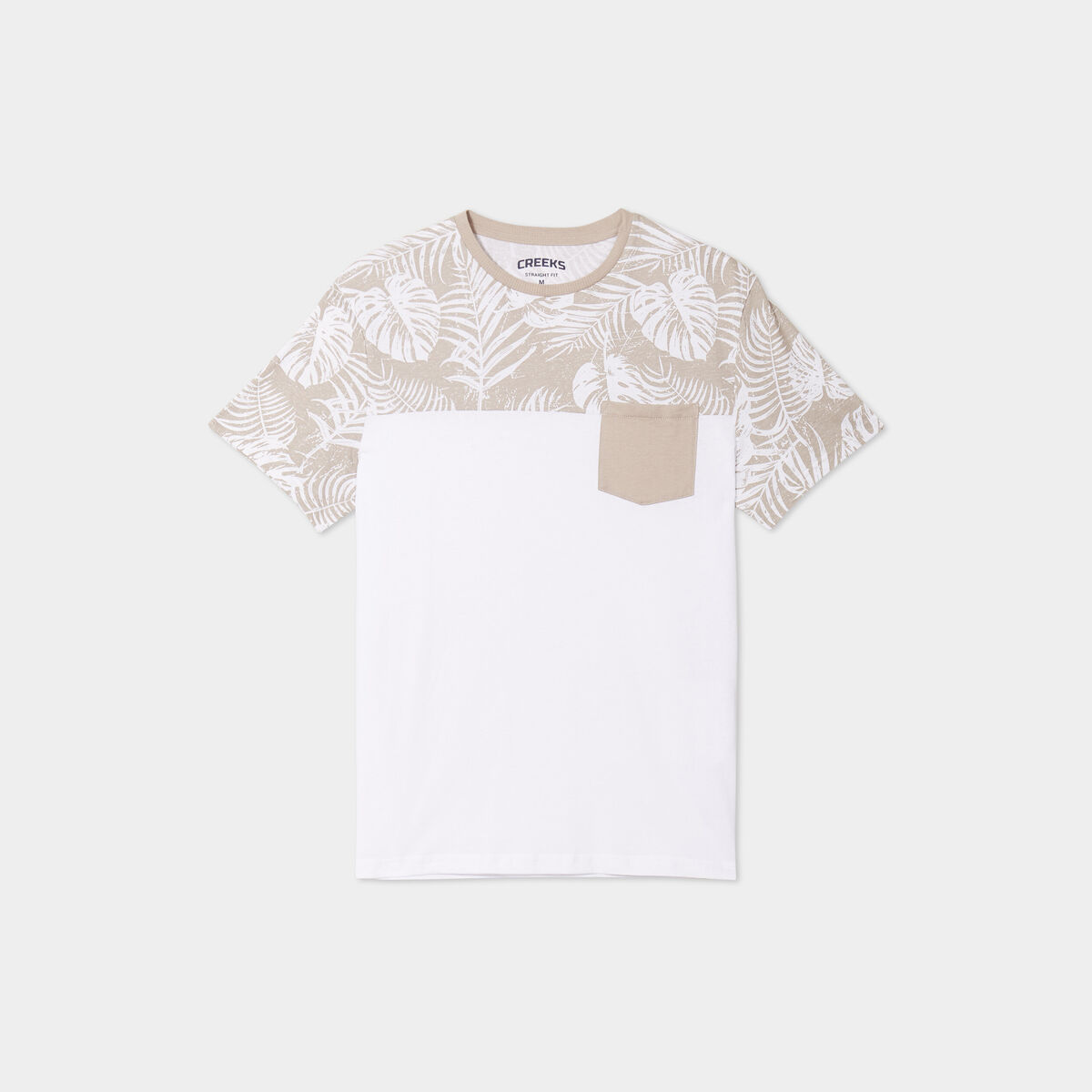 T-shirt à manches courtes 1 poche Creeks gris clair homme