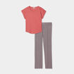 Ensemble pyjama col rond 2 pièces fluide gris femme