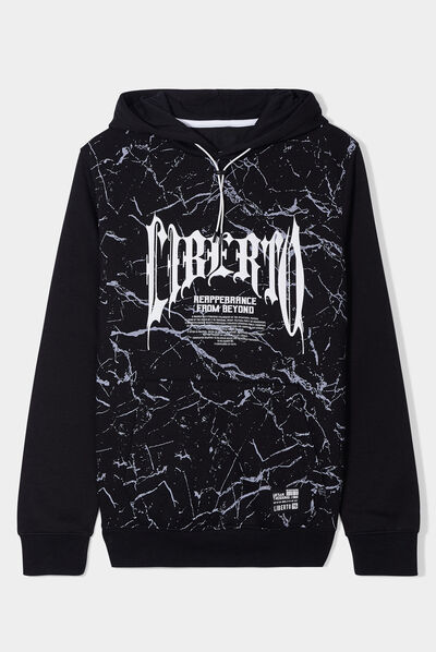 Sweat à capuche hoodie Liberto noir homme