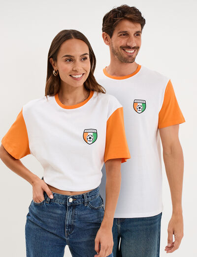 T-shirt maillot football C&ocirc;te d'Ivoire blanc mixte