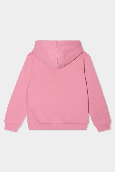 Sweat &agrave; capuche hoodie &agrave; logo vieux rose fille
