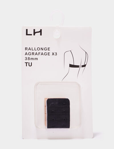 Lot 3 rallonges agrafage soutiens-gorge noir femme