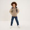 Pull manches longues col rond beige gar&ccedil;on
