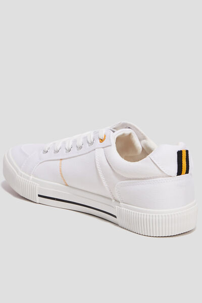 Tennis à lacets blanc homme