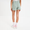 Short brodé taille élastiquée coton vert kaki fille