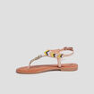 Sandales avec perles jaune femme