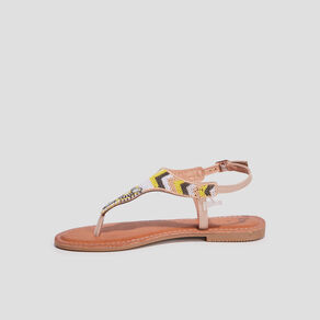 Sandales avec perles jaune femme