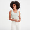Débardeur bretelles larges coton vert clair femme