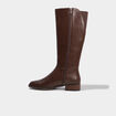 Bottes hautes petit talon marron femme