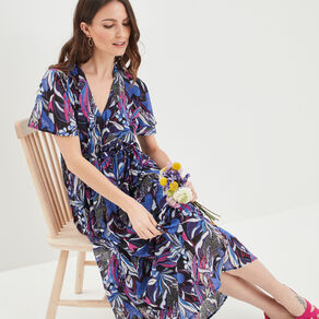robe longue evasee col cache coeur noir femme Robe longue évasée col cache-coeur noir femme