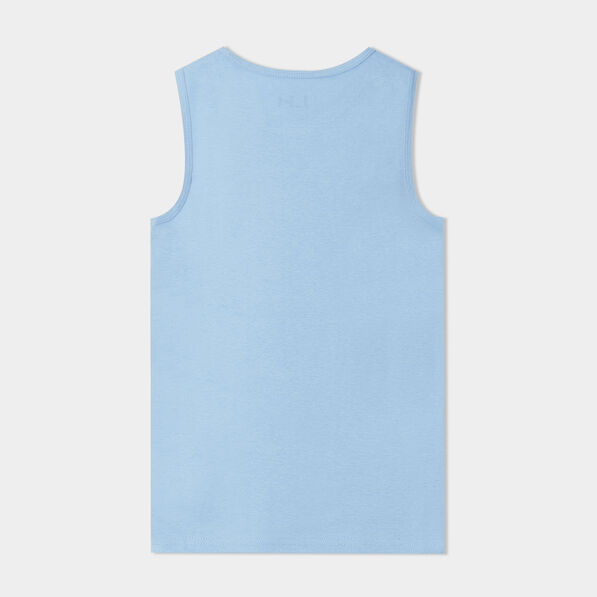 Lot de 3 débardeurs col rond coton bleu pastel garçon