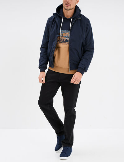 Sweat à capuche hoodie avec poche Creeks taupe homme