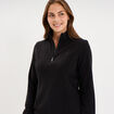 Sweat polaire col camionneur noir femme