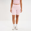 Short cycliste de sport taille haute rose clair femme