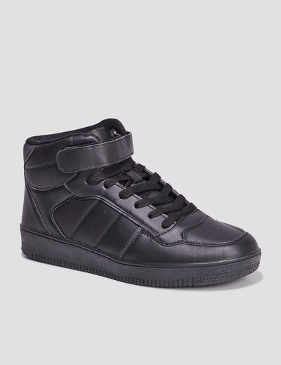 Baskets montantes à scratch sur l'avant noir homme