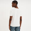 T-shirt fluide col en V manches courtes blanc femme