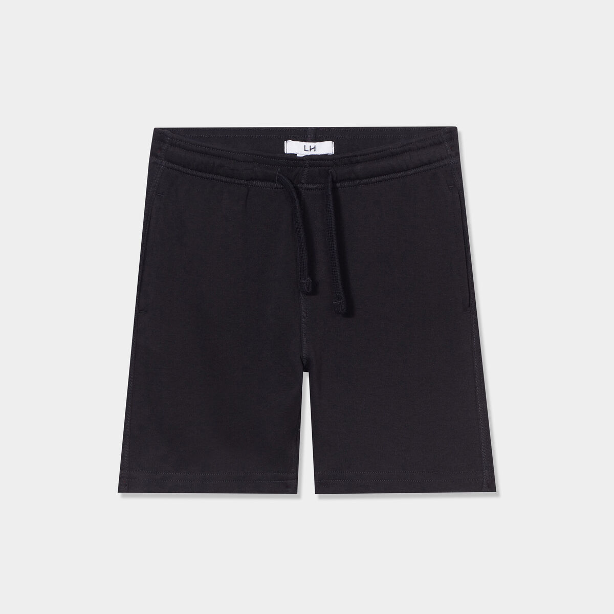 Short jogging droit taille élastiquée noir garçon