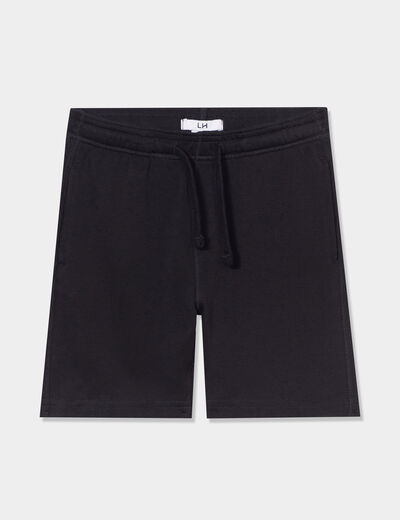 Short jogging droit taille élastiquée noir garçon