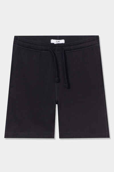 Short jogging droit taille &eacute;lastiqu&eacute;e noir gar&ccedil;on