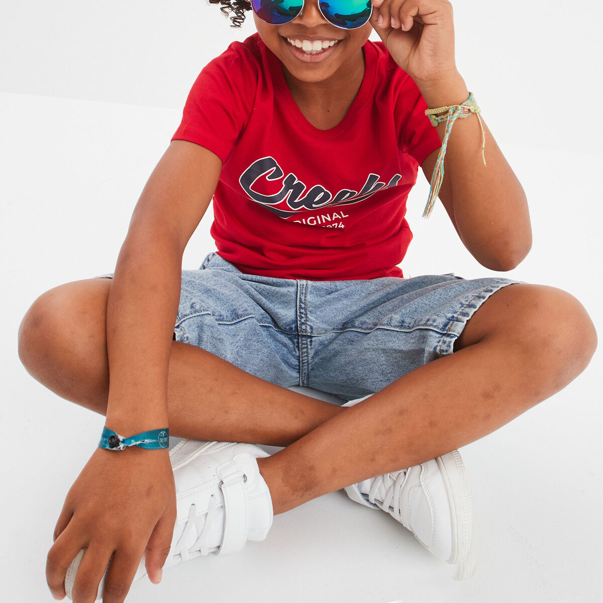 T-shirt manches courtes Creeks rouge garçon