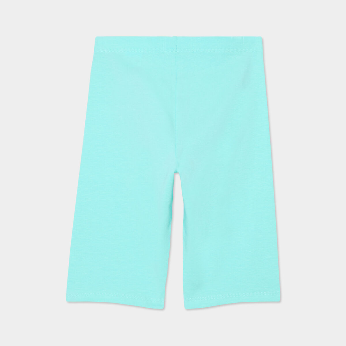 Short cycliste coton taille &eacute;lastiqu&eacute;e bleu turquoise fille