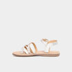 Sandales plates en cuir blanc fille