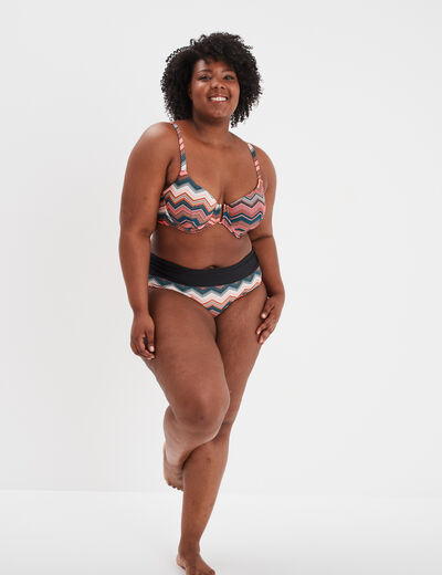Haut de maillot de bain forme corbeille bleu pétrole femme grande taille