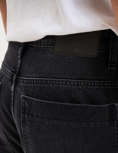 Jeans baggy 5 poches coton denim noir homme