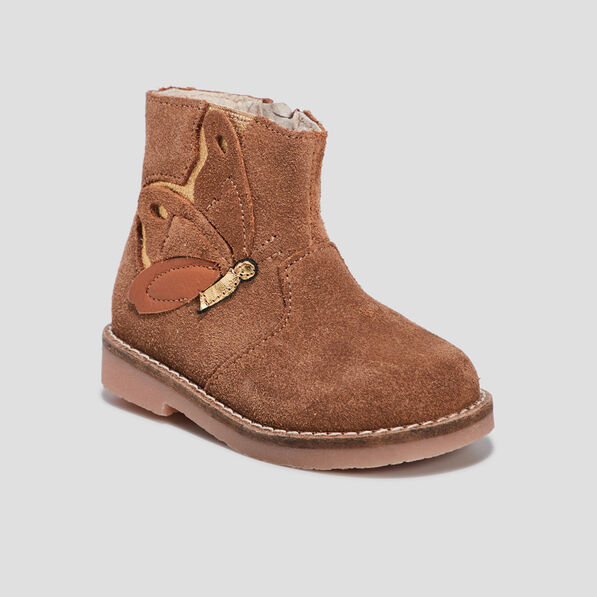 bottines en cuir marron bebef Bottines en cuir marron bébé fille