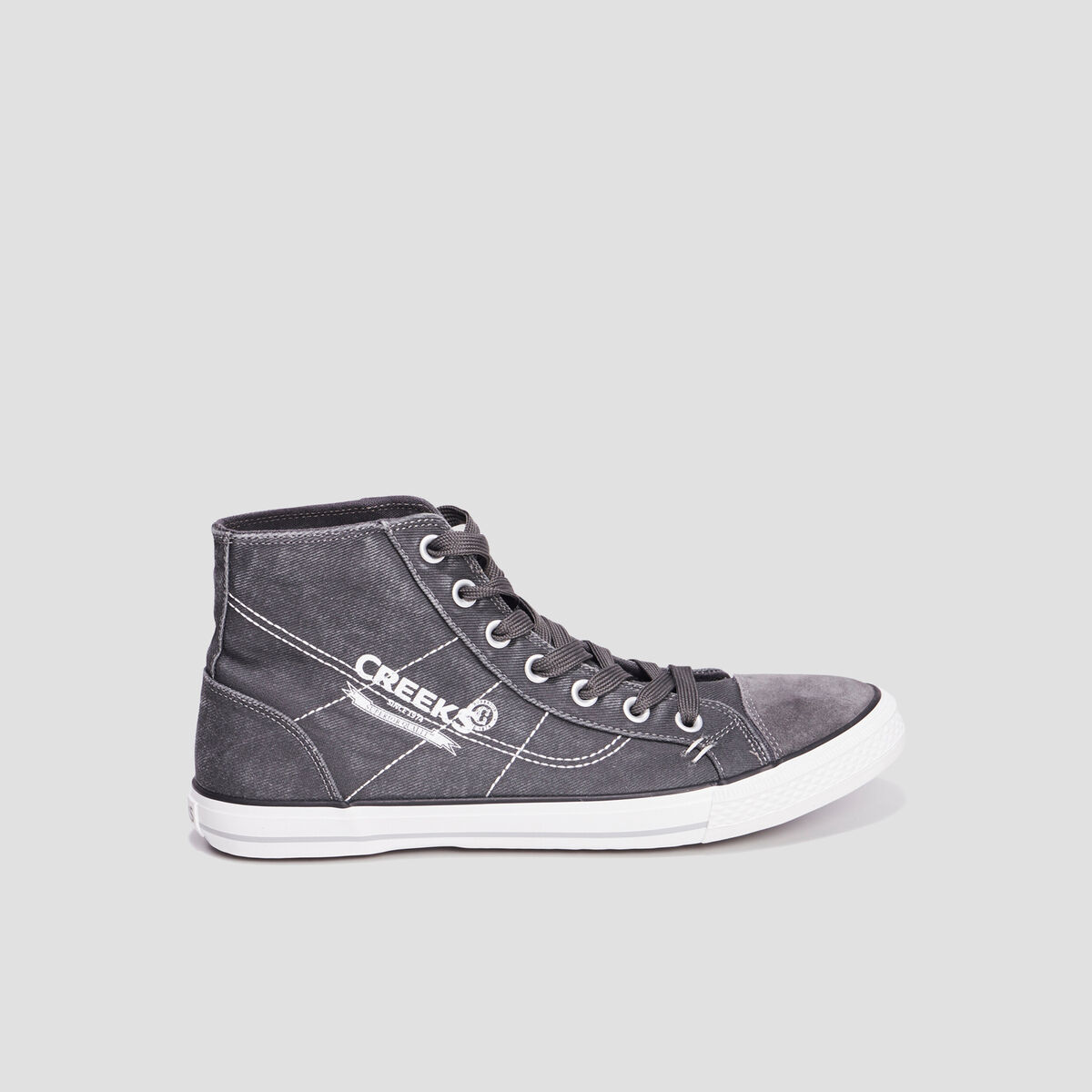Baskets montantes à lacets gris homme