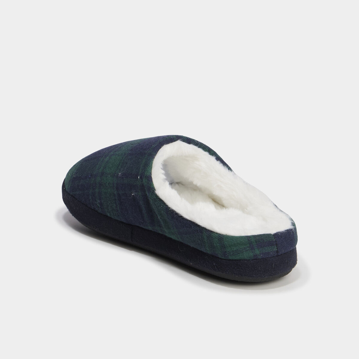 Chaussons mules fourr&eacute;s vert homme