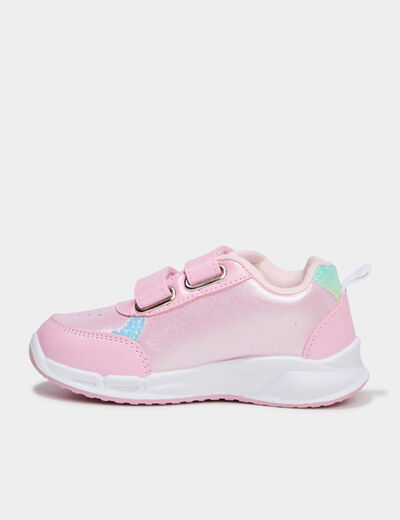 Baskets running semelles lumineuses rose fille
