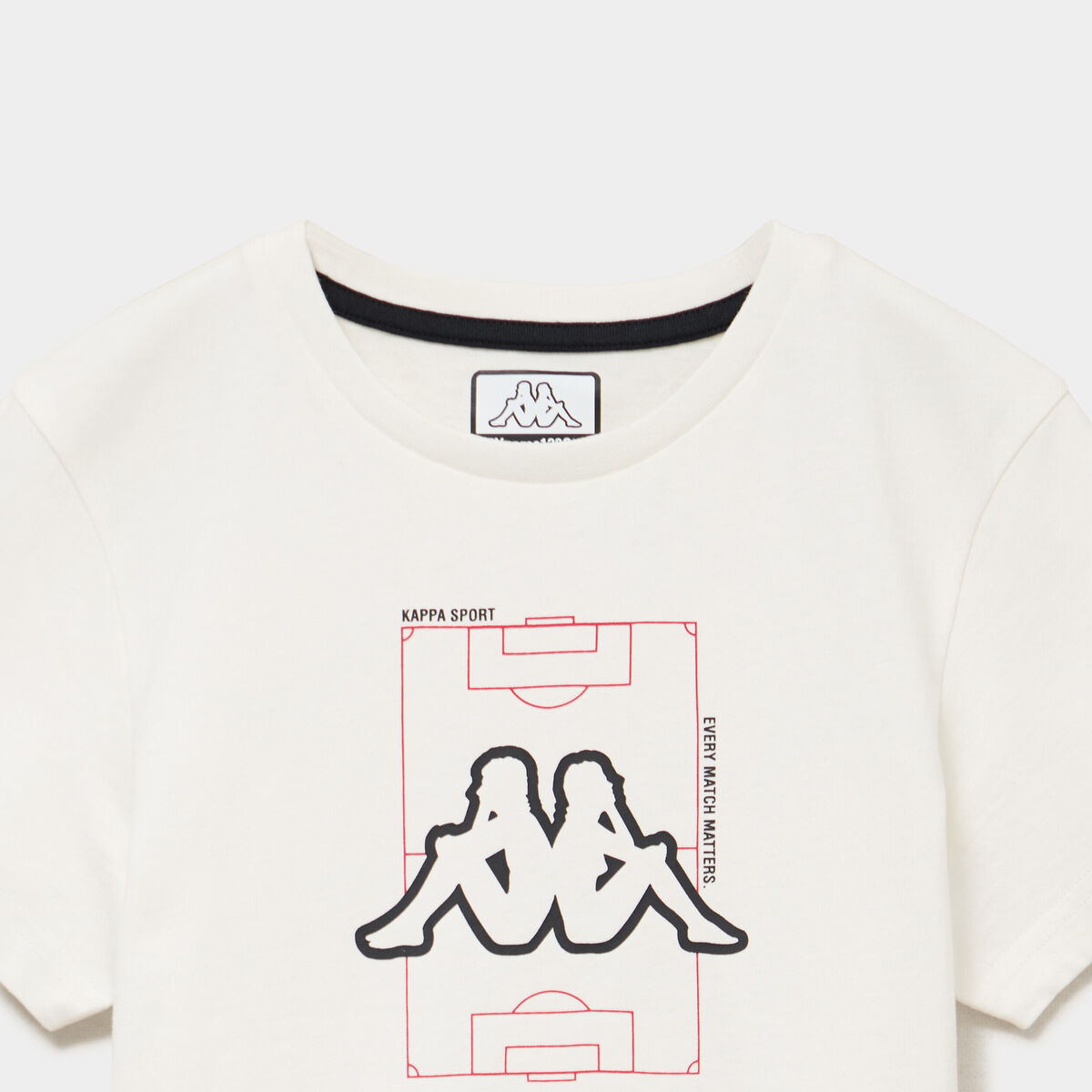 T-shirt en coton manches courtes Kappa blanc gar&ccedil;on