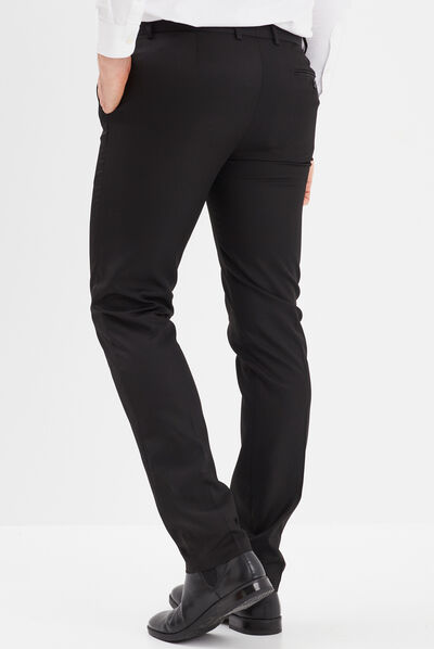 Pantalon droit avec pinces noir homme