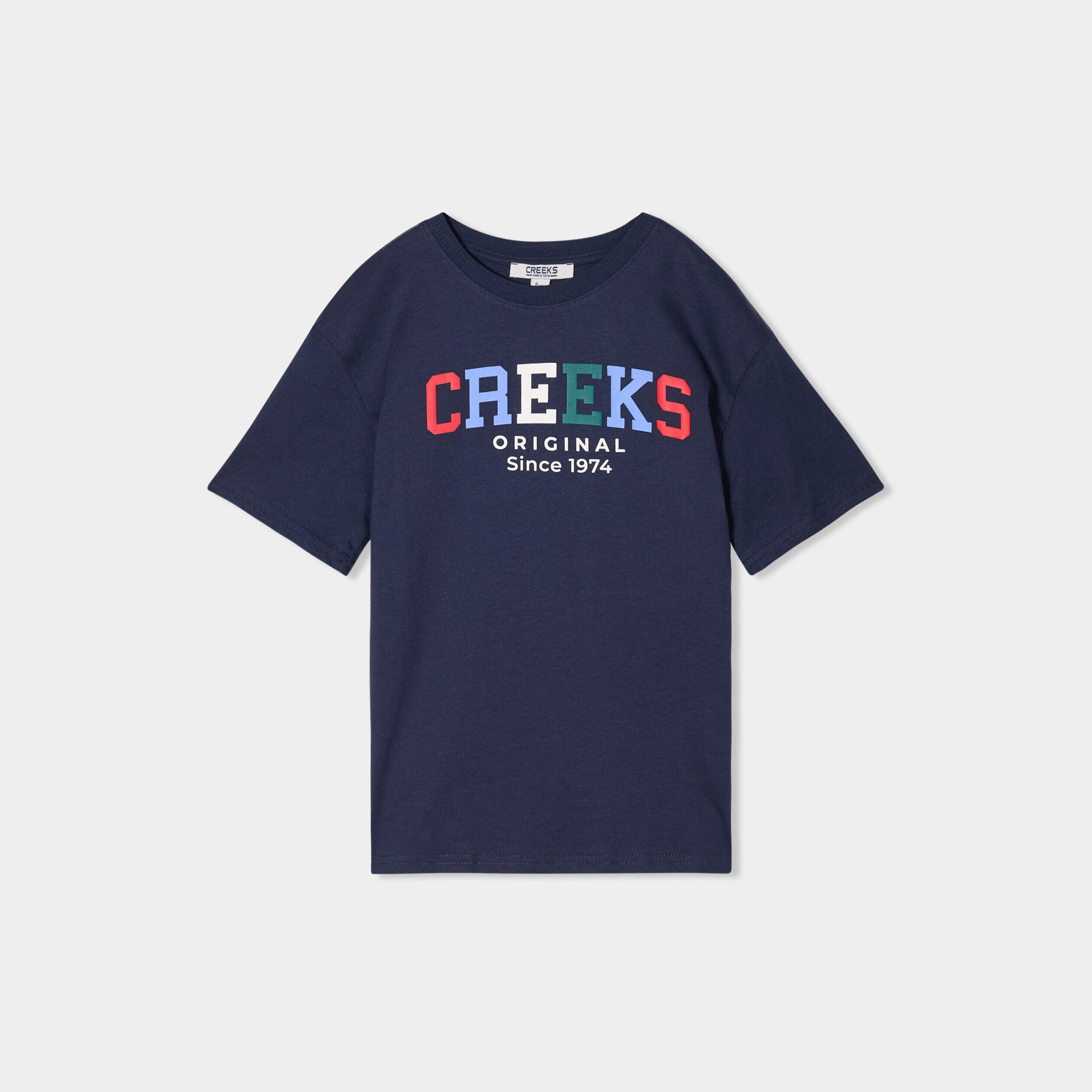 T-shirt oversize coton bleu marine garçon CREEKS