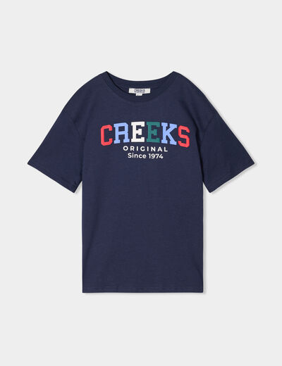 T-shirt oversize coton bleu marine garçon