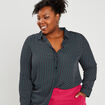 Chemise manches longues coupe ajustée noir femme grande taille