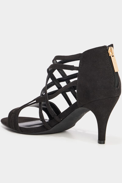 Sandales &agrave; talons noir femme