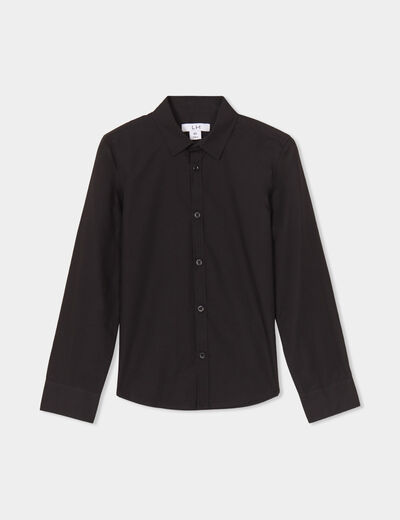 Chemise manches longues noir garçon