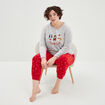 Ensemble pyjama pilou pantalon gris clair femme grande taille