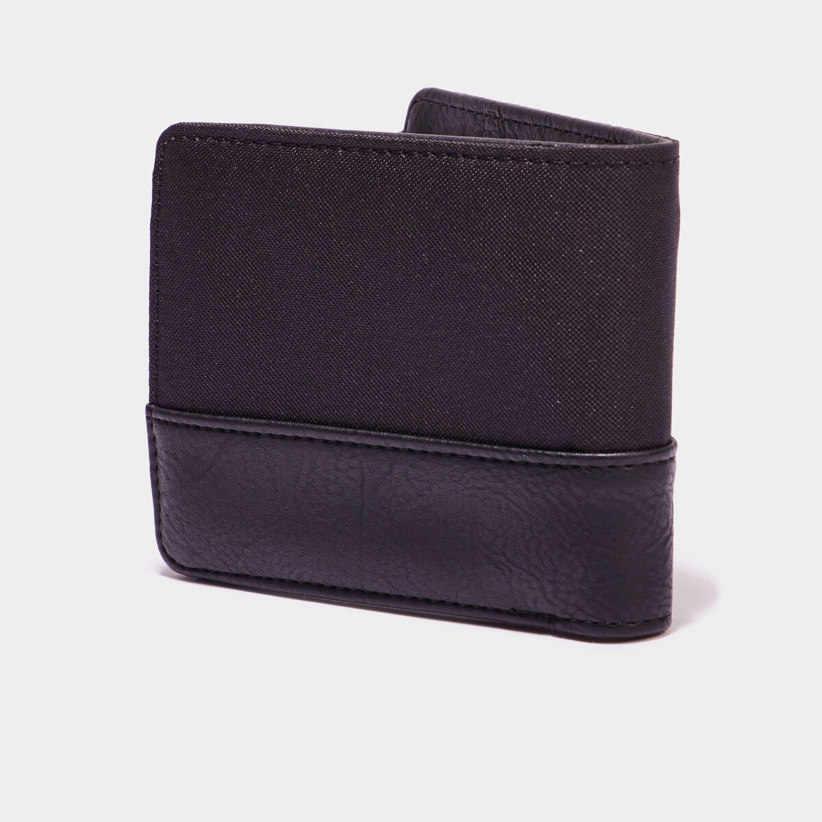 Portefeuille bi-matière noir homme