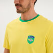 T-shirt maillot de football Br&eacute;sil coton jaune mixte