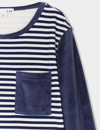 Ensemble de pyjama effet velours bleu marine garçon