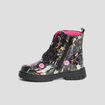 Bottines vernies print fleuri noir fille
