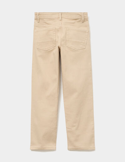 Pantalon regular coton majoritaire beige gar&ccedil;on