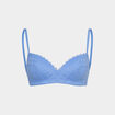 Soutien-gorge triangle dentelle bleu lavande femme