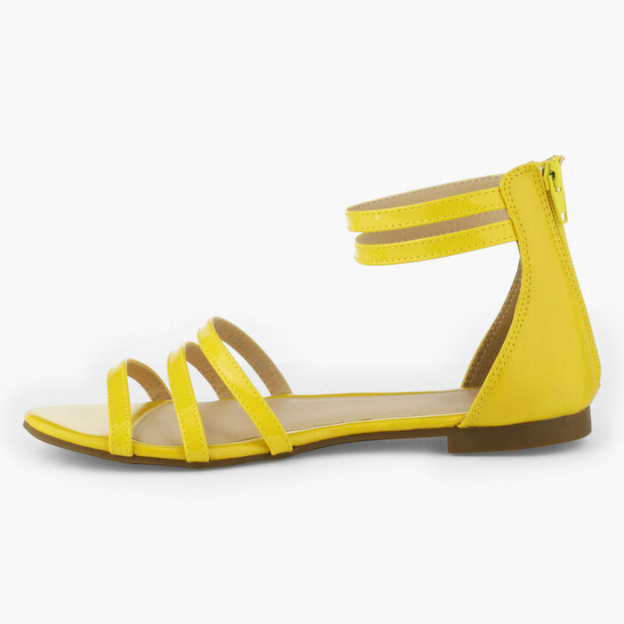 Sandales talon couvert zippé femme jaune