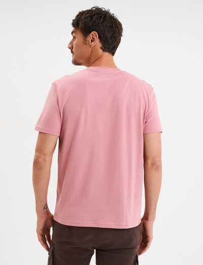 T-shirt en coton manches courtes vieux rose homme