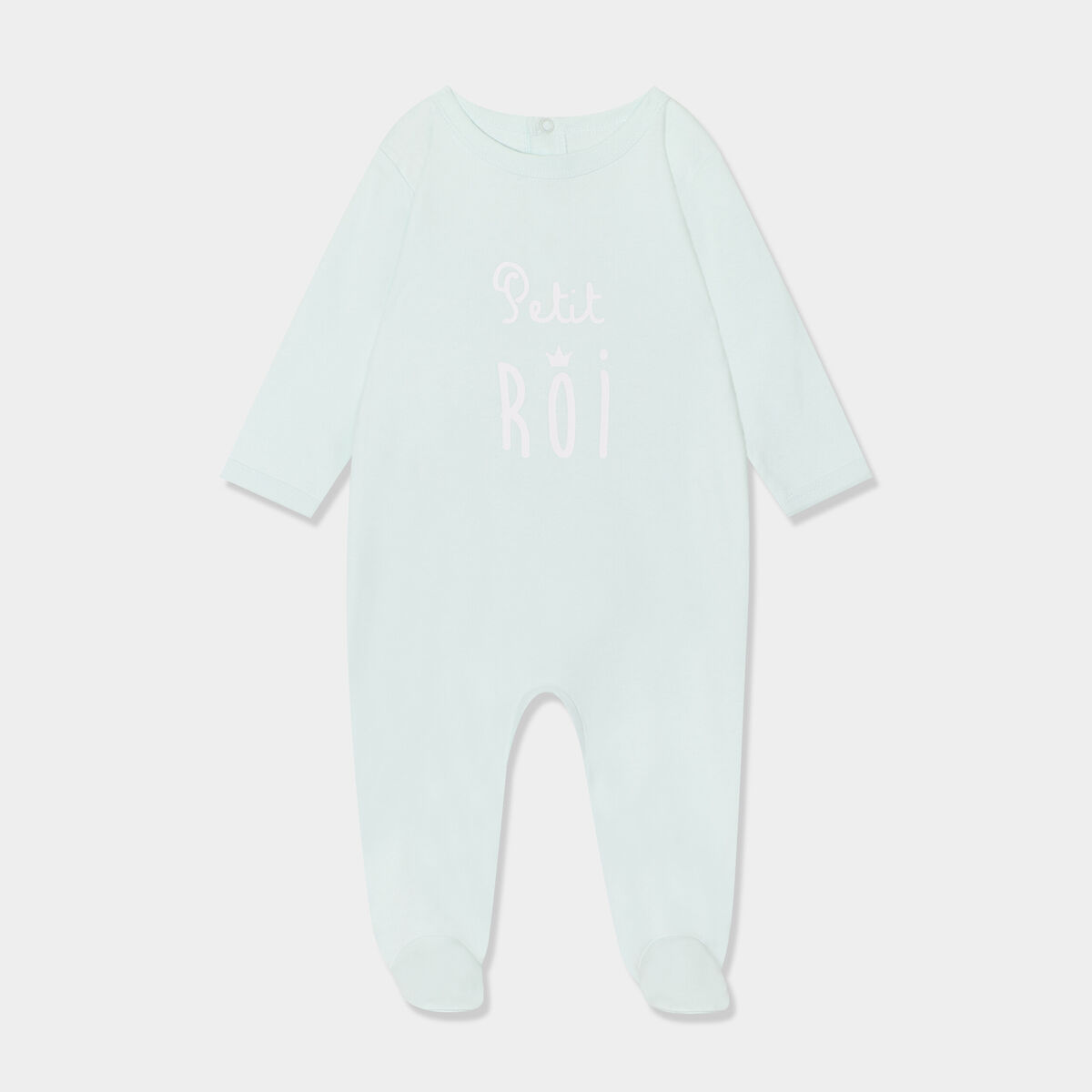 Dors-bien manches longues boutonné coton vert clair bébé garçon